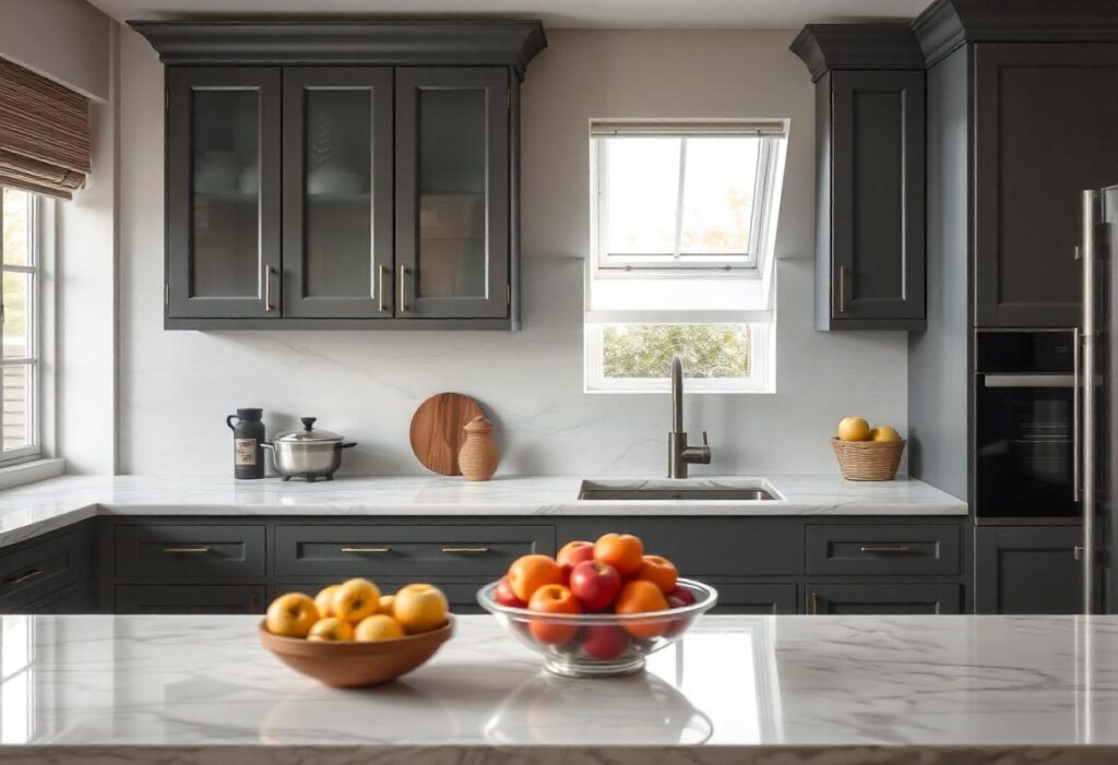 Charcoal gray is one of the best colors for kitchen cabinets