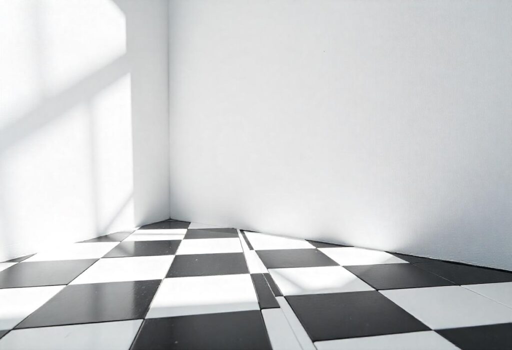 Classic checkerboard tiles