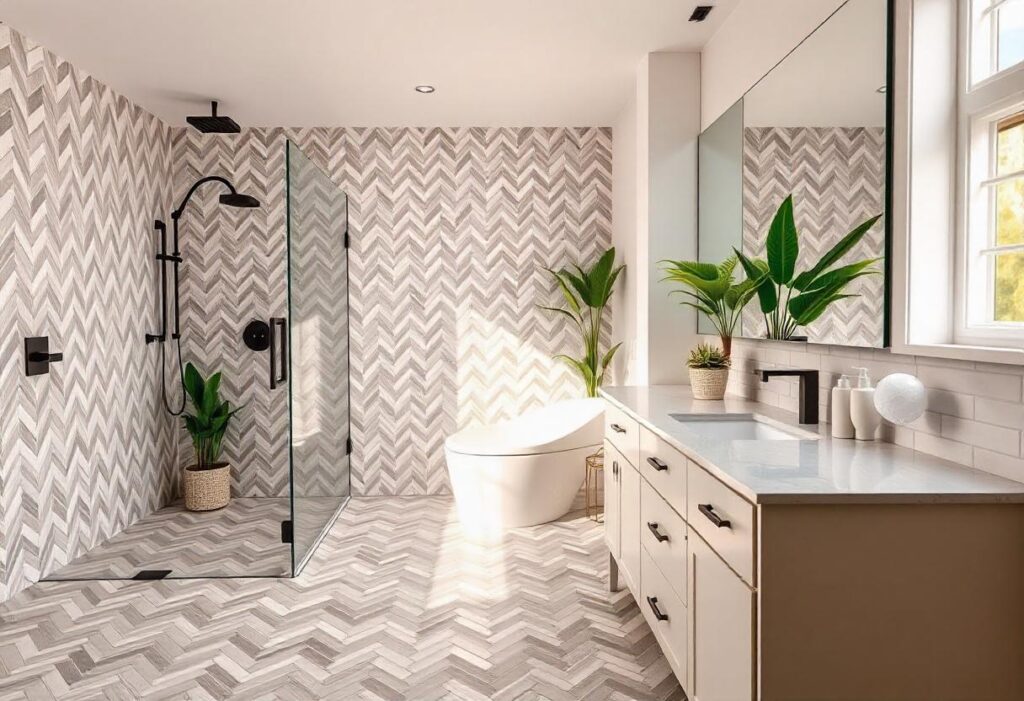  Chevron tile layout