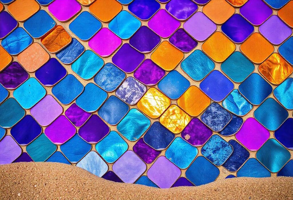 Fish scale or mermaid tiles