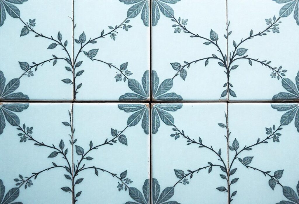 Floral patterned tiles